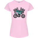Cafe Racer Full Speed Biker Motorcycle Womens Petite Cut T-Shirt Light Pink