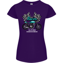 Cafe Racer Full Speed Biker Motorcycle Womens Petite Cut T-Shirt Purple