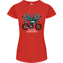 Cafe Racer Full Speed Biker Motorcycle Womens Petite Cut T-Shirt Red