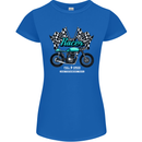 Cafe Racer Full Speed Biker Motorcycle Womens Petite Cut T-Shirt Royal Blue