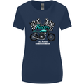 Cafe Racer Full Speed Biker Motorcycle Womens Wider Cut T-Shirt Navy Blue