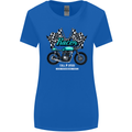 Cafe Racer Full Speed Biker Motorcycle Womens Wider Cut T-Shirt Royal Blue