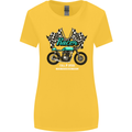 Cafe Racer Full Speed Biker Motorcycle Womens Wider Cut T-Shirt Yellow