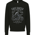 Cafe Racer Live Young Biker Motorcycle Mens Sweatshirt Jumper Black