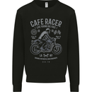 Cafe Racer Live Young Biker Motorcycle Mens Sweatshirt Jumper Black