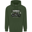 Cafe Racer Motorbike Motorcycle Biker Childrens Kids Hoodie Forest Green