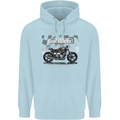Cafe Racer Motorbike Motorcycle Biker Childrens Kids Hoodie Light Blue