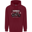 Cafe Racer Motorbike Motorcycle Biker Childrens Kids Hoodie Maroon