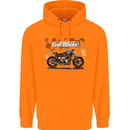 Cafe Racer Motorbike Motorcycle Biker Childrens Kids Hoodie Orange
