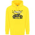 Cafe Racer Motorbike Motorcycle Biker Childrens Kids Hoodie Yellow