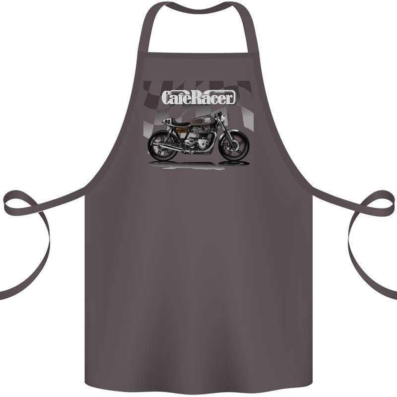 Cafe Racer Motorbike Motorcycle Biker Cotton Apron 100% Organic Dark Grey