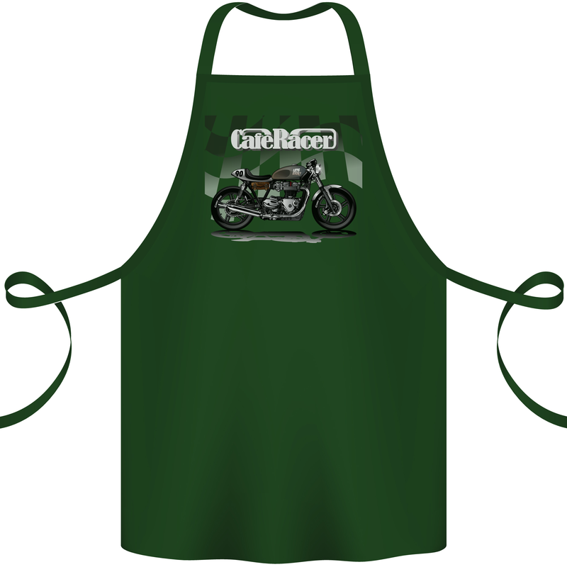 Cafe Racer Motorbike Motorcycle Biker Cotton Apron 100% Organic Forest Green