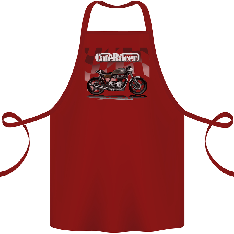 Cafe Racer Motorbike Motorcycle Biker Cotton Apron 100% Organic Maroon