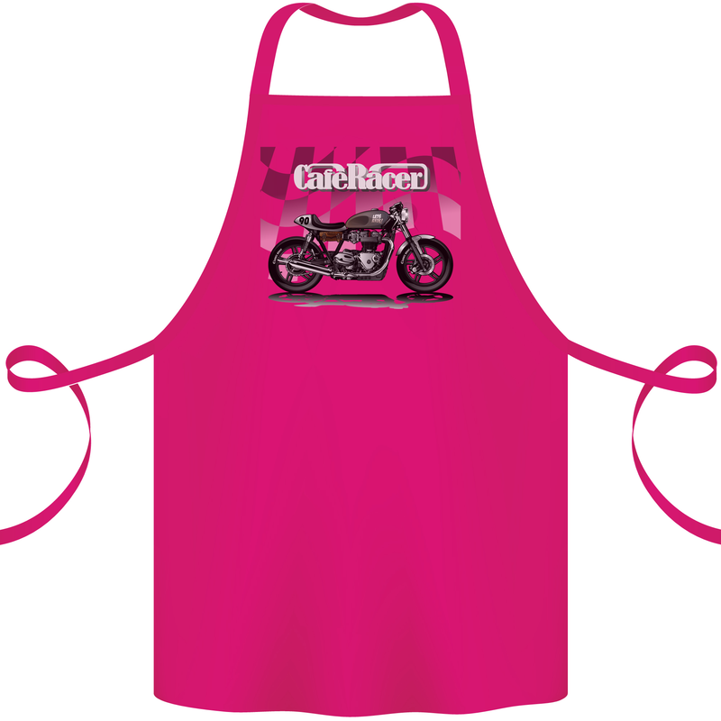 Cafe Racer Motorbike Motorcycle Biker Cotton Apron 100% Organic Pink