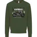 Cafe Racer Motorbike Motorcycle Biker Kids Sweatshirt Jumper Forest Green