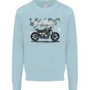 Cafe Racer Motorbike Motorcycle Biker Kids Sweatshirt Jumper Light Blue