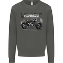 Cafe Racer Motorbike Motorcycle Biker Kids Sweatshirt Jumper Storm Grey