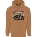 Cafe Racer Motorbike Motorcycle Biker Mens 80% Cotton Hoodie Caramel Latte