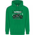 Cafe Racer Motorbike Motorcycle Biker Mens 80% Cotton Hoodie Irish Green