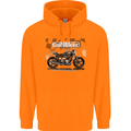 Cafe Racer Motorbike Motorcycle Biker Mens 80% Cotton Hoodie Orange