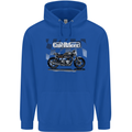 Cafe Racer Motorbike Motorcycle Biker Mens 80% Cotton Hoodie Royal Blue