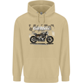 Cafe Racer Motorbike Motorcycle Biker Mens 80% Cotton Hoodie Sand