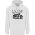 Cafe Racer Motorbike Motorcycle Biker Mens 80% Cotton Hoodie White