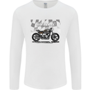 Cafe Racer Motorbike Motorcycle Biker Mens Long Sleeve T-Shirt White