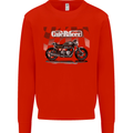 Cafe Racer Motorbike Motorcycle Biker Mens Sweatshirt Jumper Bright Red