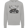 Cafe Racer Motorbike Motorcycle Biker Mens Sweatshirt Jumper Sports Grey