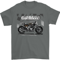 Cafe Racer Motorbike Motorcycle Biker Mens T-Shirt Cotton Gildan Charcoal