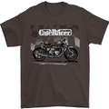 Cafe Racer Motorbike Motorcycle Biker Mens T-Shirt Cotton Gildan Dark Chocolate