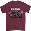 Cafe Racer Motorbike Motorcycle Biker Mens T-Shirt Cotton Gildan Maroon