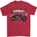 Cafe Racer Motorbike Motorcycle Biker Mens T-Shirt Cotton Gildan Red