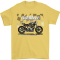 Cafe Racer Motorbike Motorcycle Biker Mens T-Shirt Cotton Gildan Yellow