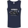 Cafe Racer Motorbike Motorcycle Biker Mens Vest Tank Top Navy Blue