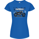 Cafe Racer Motorbike Motorcycle Biker Womens Petite Cut T-Shirt Royal Blue