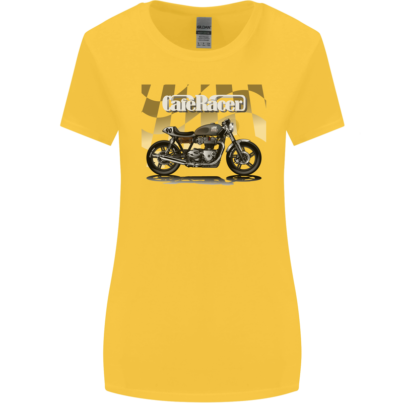 Cafe Racer Motorbike Motorcycle Biker Womens Wider Cut T-Shirt Yellow