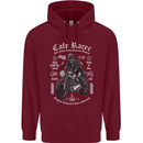 Cafe Racer Motorcycle Motorbike Biker Childrens Kids Hoodie Maroon