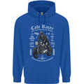 Cafe Racer Motorcycle Motorbike Biker Childrens Kids Hoodie Royal Blue