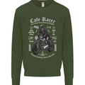 Cafe Racer Motorcycle Motorbike Biker Kids Sweatshirt Jumper Forest Green