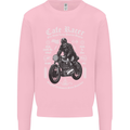 Cafe Racer Motorcycle Motorbike Biker Kids Sweatshirt Jumper Light Pink