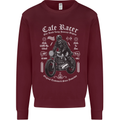 Cafe Racer Motorcycle Motorbike Biker Kids Sweatshirt Jumper Maroon