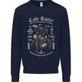 Cafe Racer Motorcycle Motorbike Biker Kids Sweatshirt Jumper Navy Blue