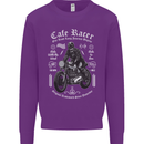 Cafe Racer Motorcycle Motorbike Biker Kids Sweatshirt Jumper Purple