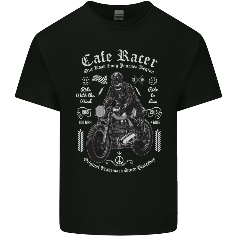 Cafe Racer Motorcycle Motorbike Biker Kids T-Shirt Childrens Black