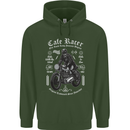 Cafe Racer Motorcycle Motorbike Biker Mens 80% Cotton Hoodie Forest Green