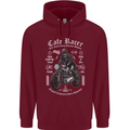 Cafe Racer Motorcycle Motorbike Biker Mens 80% Cotton Hoodie Maroon