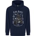 Cafe Racer Motorcycle Motorbike Biker Mens 80% Cotton Hoodie Navy Blue