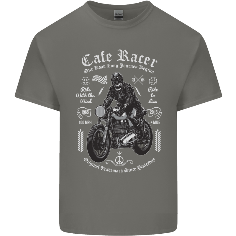 Cafe Racer Motorcycle Motorbike Biker Mens Cotton T-Shirt Tee Top Charcoal